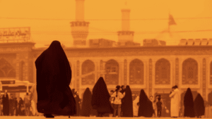 آسمان کربلا نارنجی شد